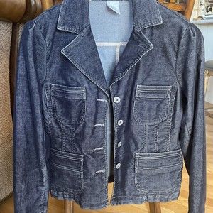 Womens Blue Corduroy Blazer Jacket Department of Peace Size S Soft
